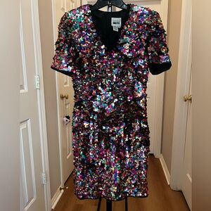 Leslie Fay Multicolor Sequin Party Dress